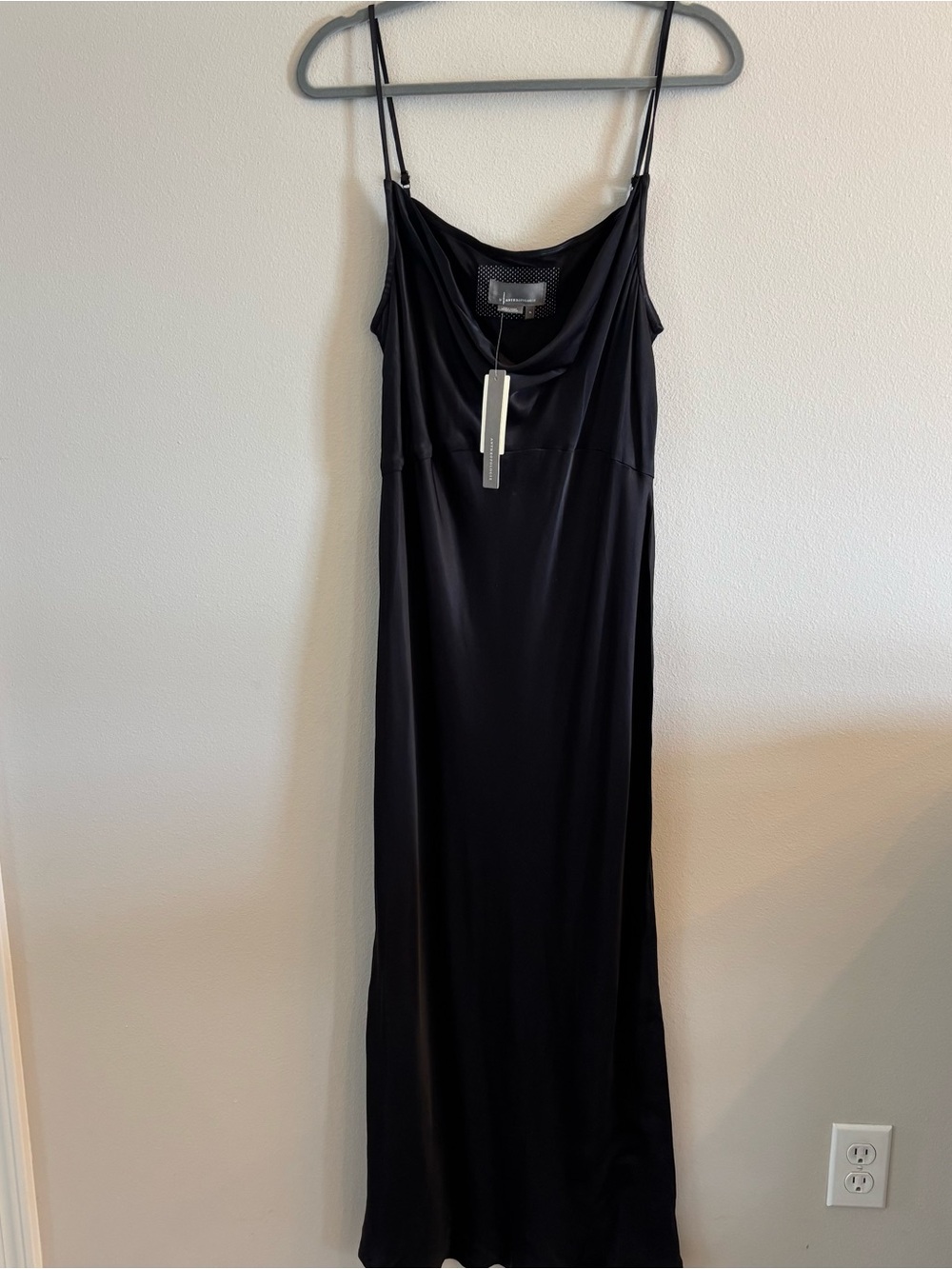 Anthropologie Dress Womens Size XL Black Elegant Evening Wedding Prom Shiny NEW